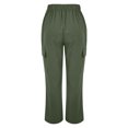 thumbnail image 4 of BLVB Cotton Linen Pants for Women Solid Color Elastic Waist Wide Leg Pants Casual Baggy Lounge Trousers with Pockets, 4 of 8