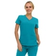 thumbnail image 4 of Saint Scrubs Women’s 9-Pocket Medical Scrub Set – V-Neck Stretch Top & 7-Pocket Jogger Pants, Lightweight, Easy Care Uniforms for Nurses & Healthcare, Teal, Medium, 4 of 4
