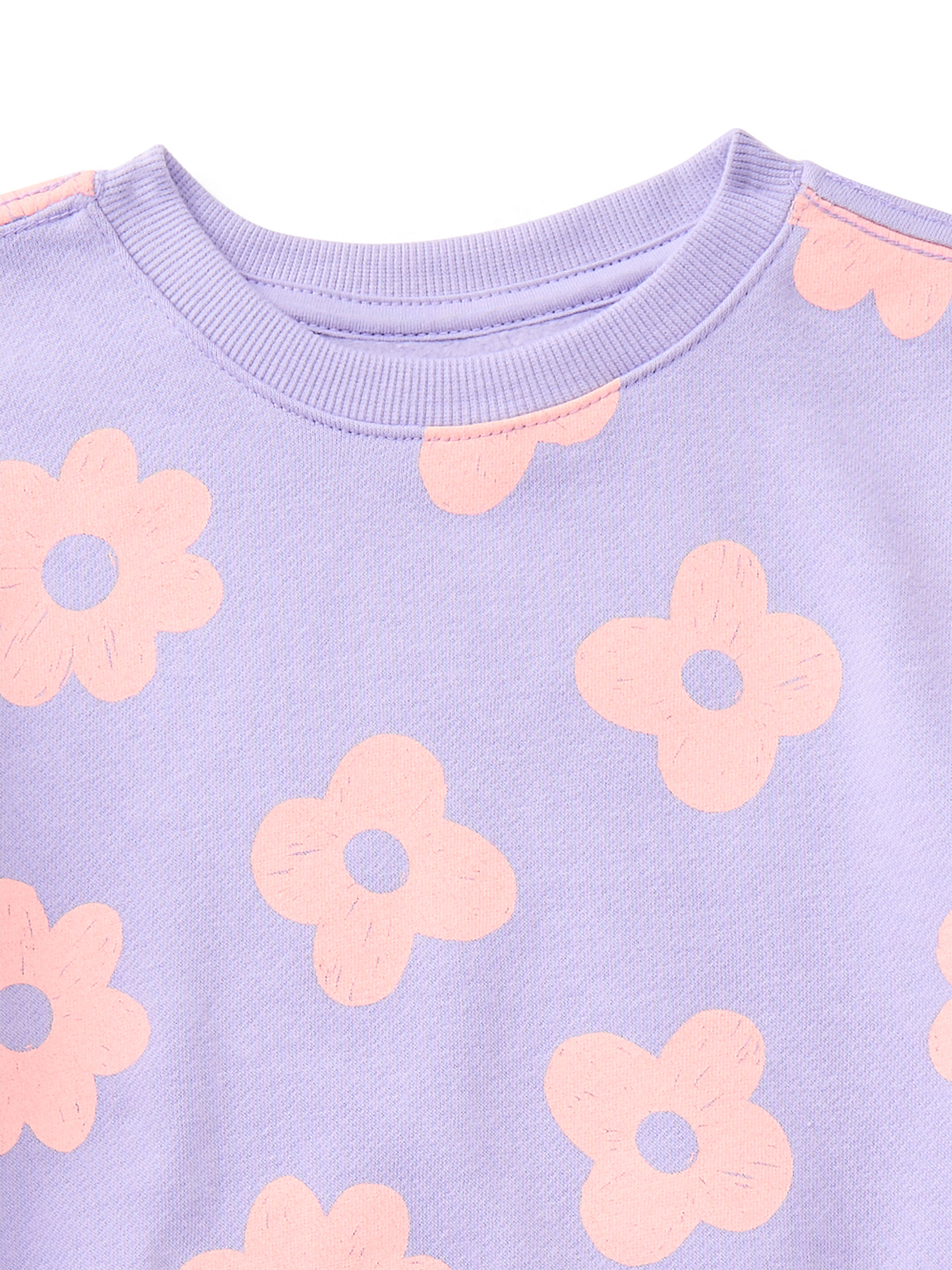 Wonder Nation Toddler Girls Fleece Sweatshirt with Long Sleeves, Sizes 2T-5T