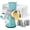 Blue, variant on Rotary Cheese Grater for Kitchen, Shredder with 3 Interchangeable Blades, Rotary Grater with Handle and Strong Suction Base, for Vegetables, Fruit, Nuts, Easy to Use and Clean, Red