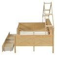 thumbnail image 6 of Bellemave Full Size House Platform Bed with Storage Bookcase, Light Strip, & 2 Drawers, Wood Platform Daybed Frame with Guardrail, No Box Spring Needed（Natural), 6 of 8