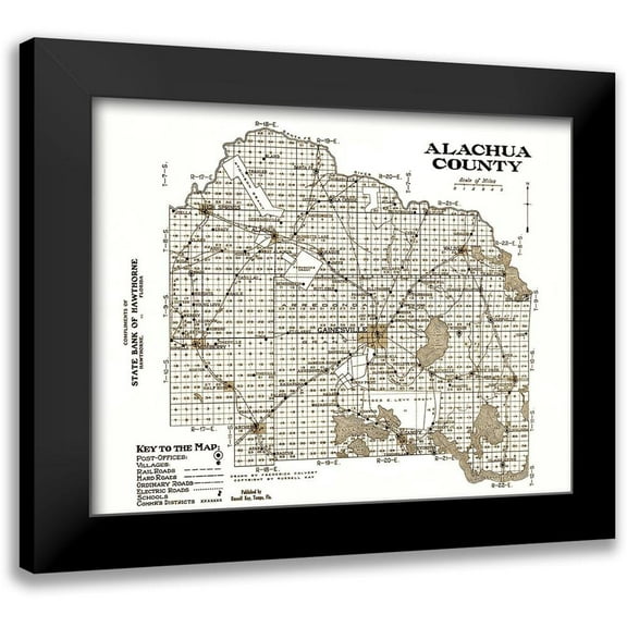 Kay 14x12 Black Modern Framed Museum Art Print Titled - Alachua Florida - Kay 1936