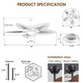 thumbnail image 3 of Ventilador de techo Wiviniya Tropical de 44 pulgadas con luces y control remoto, 3 of 9