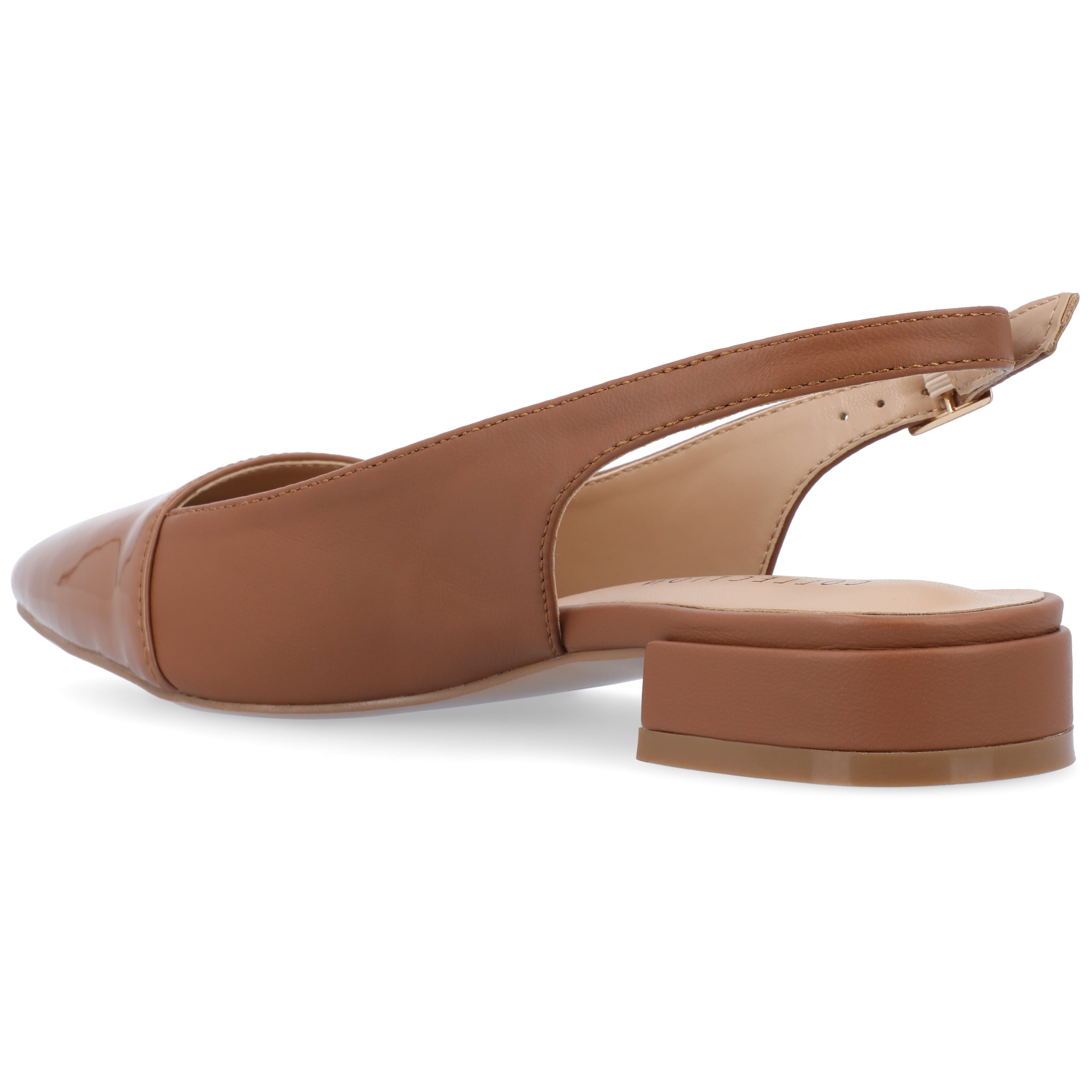 Journee Womens Bertie Sling Back Two Tone Pointed Toe Flats