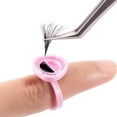 thumbnail image 3 of Eyelash Extension Glue Ring Set: 100pcs Eye Lashes Glue Rings Pallet Pink Fake Eyelashes Glue Tray Portable Glue Cup Eyelashes Glue Containers Eye Makeup Supplies, 3 of 5