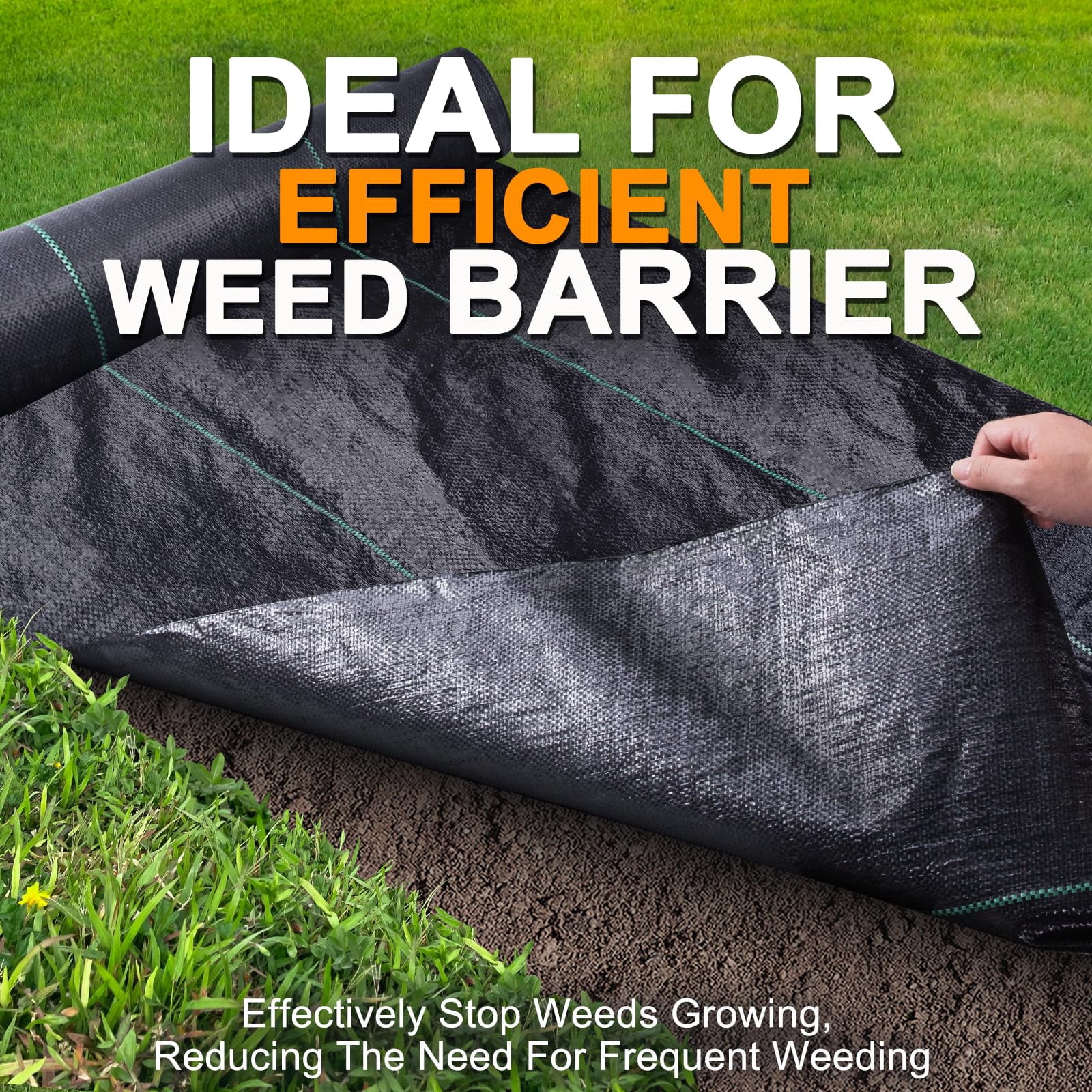Weed Barrier Landscape Fabric Heavy Duty  3ft X 100ft Thicken Garden Mats Cloth Durable Control Mulch Breathable For Landscaping Blocker Bed Cover(2 Pack 3x50ft)