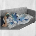 thumbnail image 6 of France Soft Flannel Fleece Throw Blanket, Marseille Text Cloud Designed as Comic Book Style on Plain Background, Cozy Plush for Indoor and Outdoor Use, 50" x 70", White and Azure Blue, by Ambesonne, 6 of 6