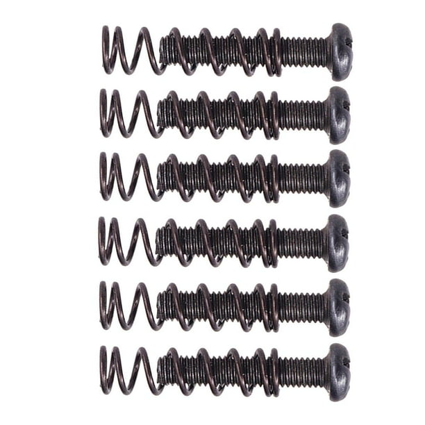 Paquete de puente de guitarra Yuyangstore 6 Tornillos 6 resortes herramientas Luthier Negro Tornillos de montaje de puente de guitarra