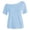 Light Blue, variant on Rvusndi Girls Shirts Off the Shoulder Top Short Sleeve Y2k Tops Cute Summer Tops Solid Color Fashion Casual T Shirts for Kids Daily Everyday Wear