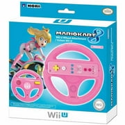 Angle View: Hori Mario Kart 8 Racing Wheel, Peach (Wii U)