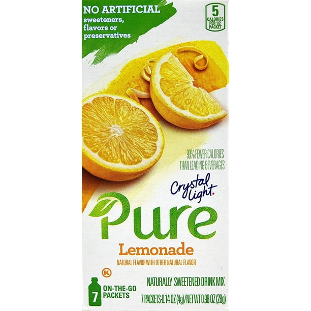 Crystal Light Pure Lemonade On The Go Drink Mix, 7-Packet Box (4 Box ...