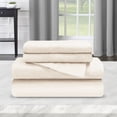 thumbnail image 2 of BNM Flannel Cotton Solid Sheet Set, Split Top King, Ivory, 2 of 6