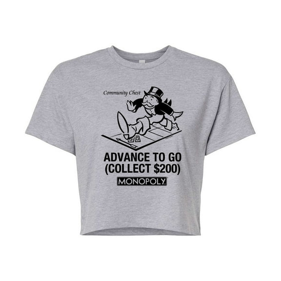 Monopoly - Advance To Go - Juniors Cropped Graphic T-Shirt