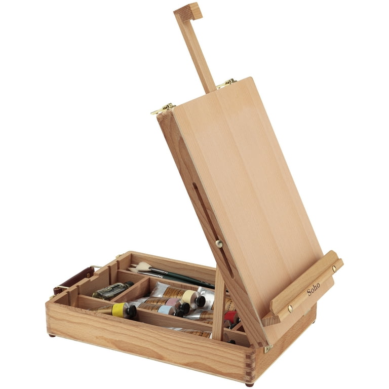 ARTIST BOX Vintage Travell Easel,wood Art Box Tabletop Scetchbox,beech  Wooden Travel Easel,portable Easel Stand Sketchbox,artist Gift 
