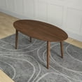 thumbnail image 5 of Ada Mid-Century Modern Oval Dining Table - Walnut Wood, 67" Seats 6, for Dining Room or Kitchen. Stylish, Space-Saving Design, Brown Finish, Solid Wood., 5 of 16