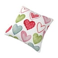 thumbnail image 3 of YFYANG Square Decorative Throw Pillow Case (Without Pillow Insert), Watercolor Cute Heart Doodle Bedroom Sofa Car Cushion Cover, 12"x12", 3 of 9