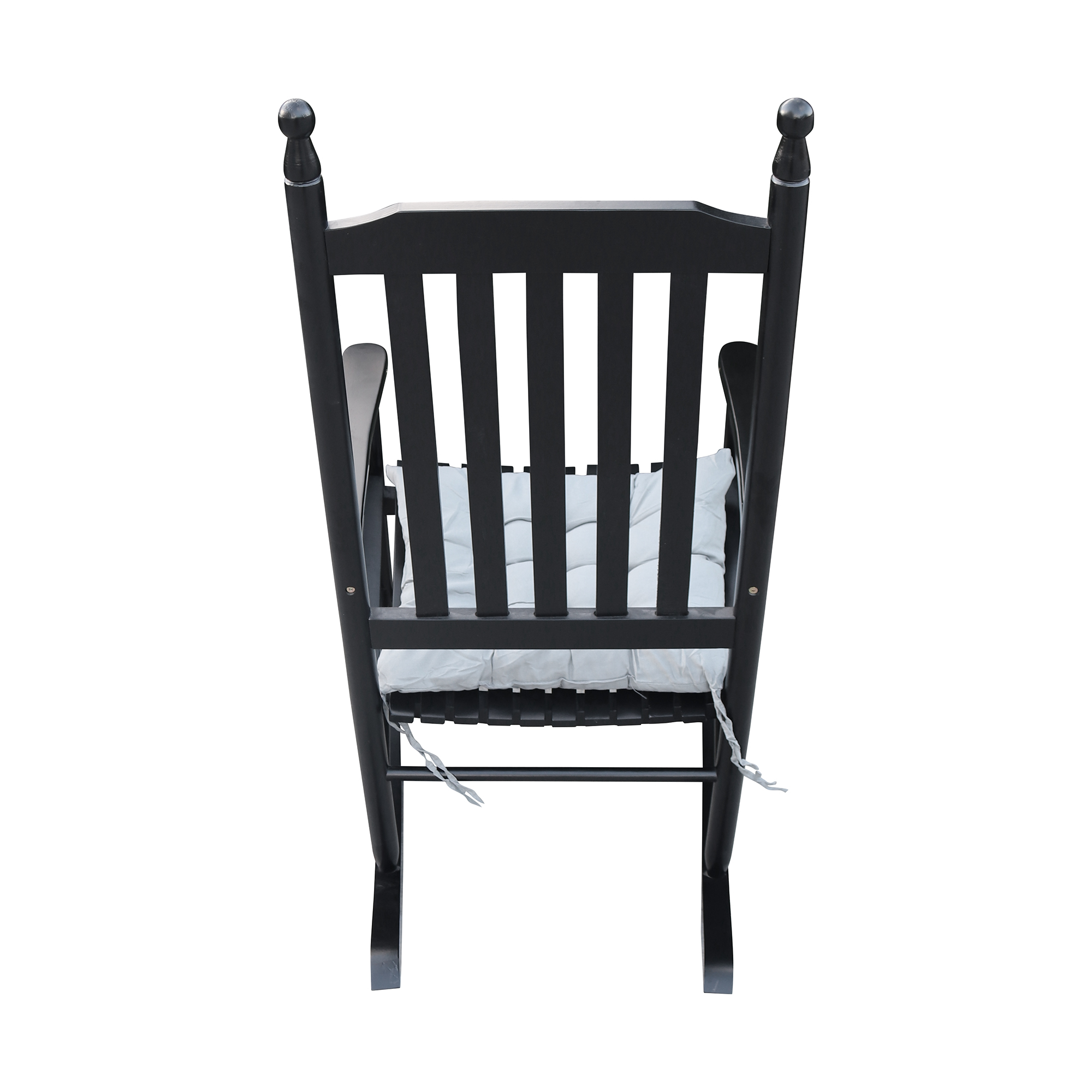 Rocking Chair for Outdoor, Wooden Patio Porch Rocker Chair with Back Support, Ergonomic Wooden Rocking Chair for Patio Porch Backyard, Rocking Bistro Chair Patio Chairs, Max 280lbs, Black, A1592 - image 4 of 7