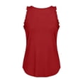 thumbnail image 7 of Athletic Tank Tops for Women Crewneck Sleeveless Ruffle Racerback Workout Yoga Top Casual Loose Running Athletic Tee Shirts Red XXXL, 7 of 7