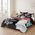 thumbnail image 2 of Twin Quilt Set 68''x86'', Puerto Rico Flag Lightweight Summer Bedspread Coverlet Set with 2 Pillow Shams, Modern Art Palm Tree American Flags Breathable All Season Quilt Bedding for Dorm/Bedroom, 2 of 9