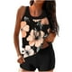thumbnail image 2 of Trajes de baño tankini para mujer Trajes de baño de dos piezas con espalda de tiras y estampado conservador para mujer Traje de baño de dos piezas para mujer, 2 of 5