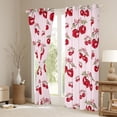 thumbnail image 3 of Homewish Watercolor Cherry Curtains Pack of 2 (42x84 Each) for Girls, Kawaii Bowtie Curtains Blackout, Tropical Fruit Leaves Bedroom Curtains, Red Pink Room Decor, 3 of 6