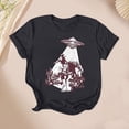 thumbnail image 5 of Wang6 Women's Plus Size Graphic Tees Summer Western Cowboy Printed Loose Fit Tops Trendy Short Sleeve Going out T Shirts 0629LiBlack S, 5 of 5