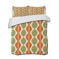 thumbnail image 2 of Quilts Twin Size, Orange Green Geometric Soft Comforter Bedding Set for Bed, Abstract Moire Modern Vintage Lightweight Quilted Bedspread with Pillow Cover(2 Pieces) for All Season, 68x86 Inch, 2 of 6