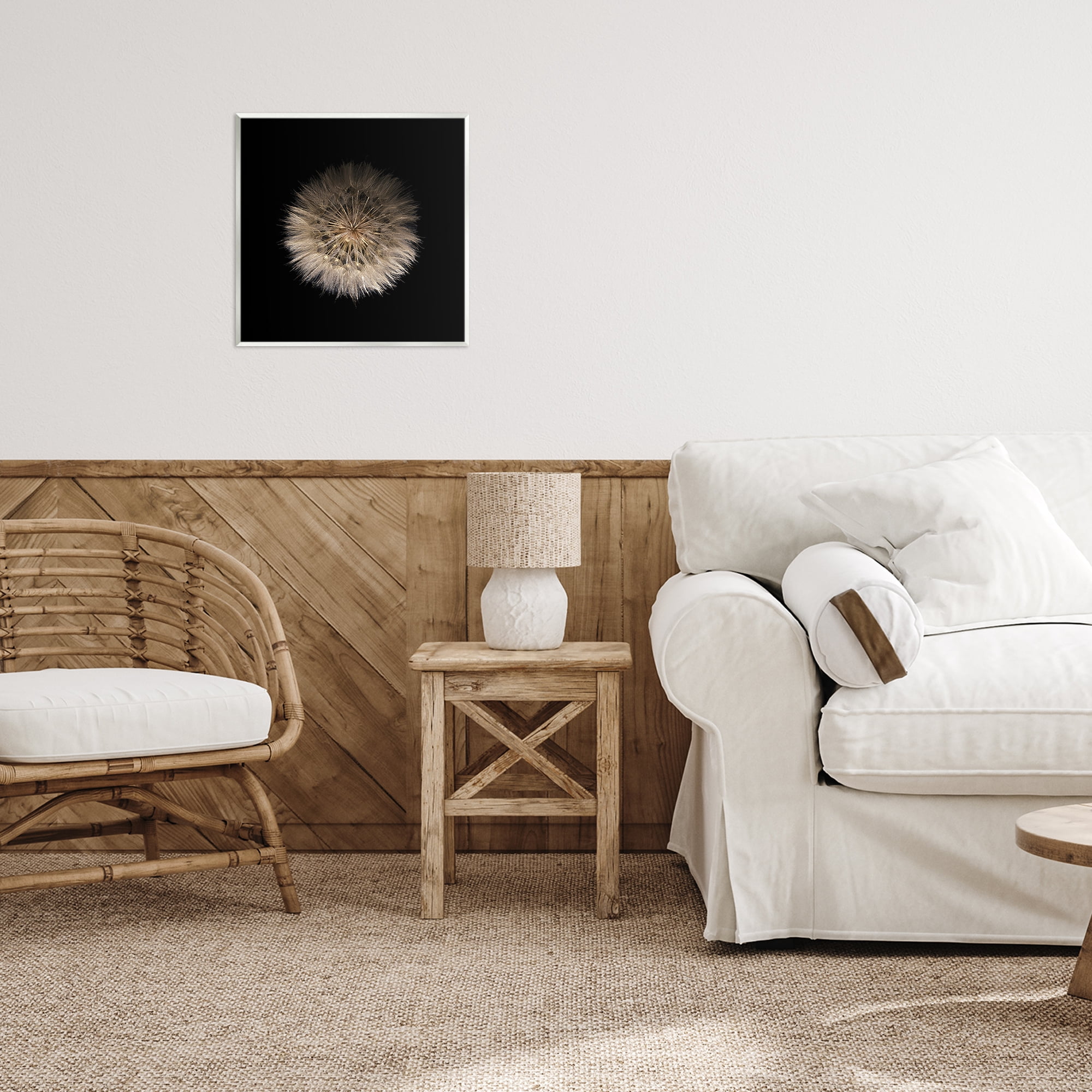 Stupell Industries Wispy Dandelion on Black Wall Plaque Art, design by Beth Adoette