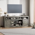 thumbnail image 1 of GloryStar TV Stand for 75 Inch TV, Mid Century Modern Entertainment Console with Sliding Barn Doors and Open Storage, 1 of 7