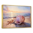 thumbnail image 2 of Designart "Coastal Treasures Sunset Seashell Collection II" Coastal Framed Wall Art - Coastal Blue Coastal Beach Hallway Framed Wall Art Decor, 2 of 6