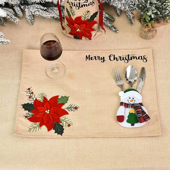 Lot De 6 Supports De Vaisselle De Noël Suédois Santa Gnome - Porte-Couverts Festifs Pour Couteaux Et Fourchettes