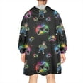 thumbnail image 2 of Wearable Oversized Blanket,Multicolor Controllers Games Characters Black Pattern Wearable Blanket Hoodie for Adults,Cozy Hooded Blankets with Super Pockets,Super Warm Fuzzy Pullover for Women & Men, 2 of 6