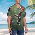 thumbnail image 2 of Salouo Humming Bird 1 for Hawaiian Shirt for Men,Summer Beach Casual Short Sleeve Button Down Shirts Men's Regular-Fit Short-Sleeve Print Shirt -Medium, 2 of 6