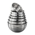 thumbnail image 1 of 7X Mixing Bowls Salad Bowl Mirror Finish Rice Adults Kids Dining Room Snack Cereal Food Storage Basin Kitchen Dining Cooking Tableware White Lid, 1 of 9