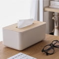 thumbnail image 3 of Wood Tissue Box Cover for Disposable Paper Facial Tissues, Wooden Rectangular Tissue Box Holder, 3 of 6