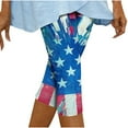 thumbnail image 3 of QATAINLAV 4th of July Outfits for Women Capri Leggings Summer Tummy Control Cropped Yoga Pants Trendy Star Stripe Print Bottom Tight American Flag Legging Multicolor XXL, 3 of 8