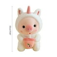 thumbnail image 2 of Juguete de peluche de cerdo de 9,8 pulgadas con taza de té de leche, muñeco de peluche suave y lindo, juguete decorativo para niños para cama, sofá y sofá, 2 of 8