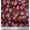 thumbnail image 2 of Soimoi Silk Fabric Leaves & Flower Floral Print Fabric by Yard 42 Inch Wide, 2 of 3