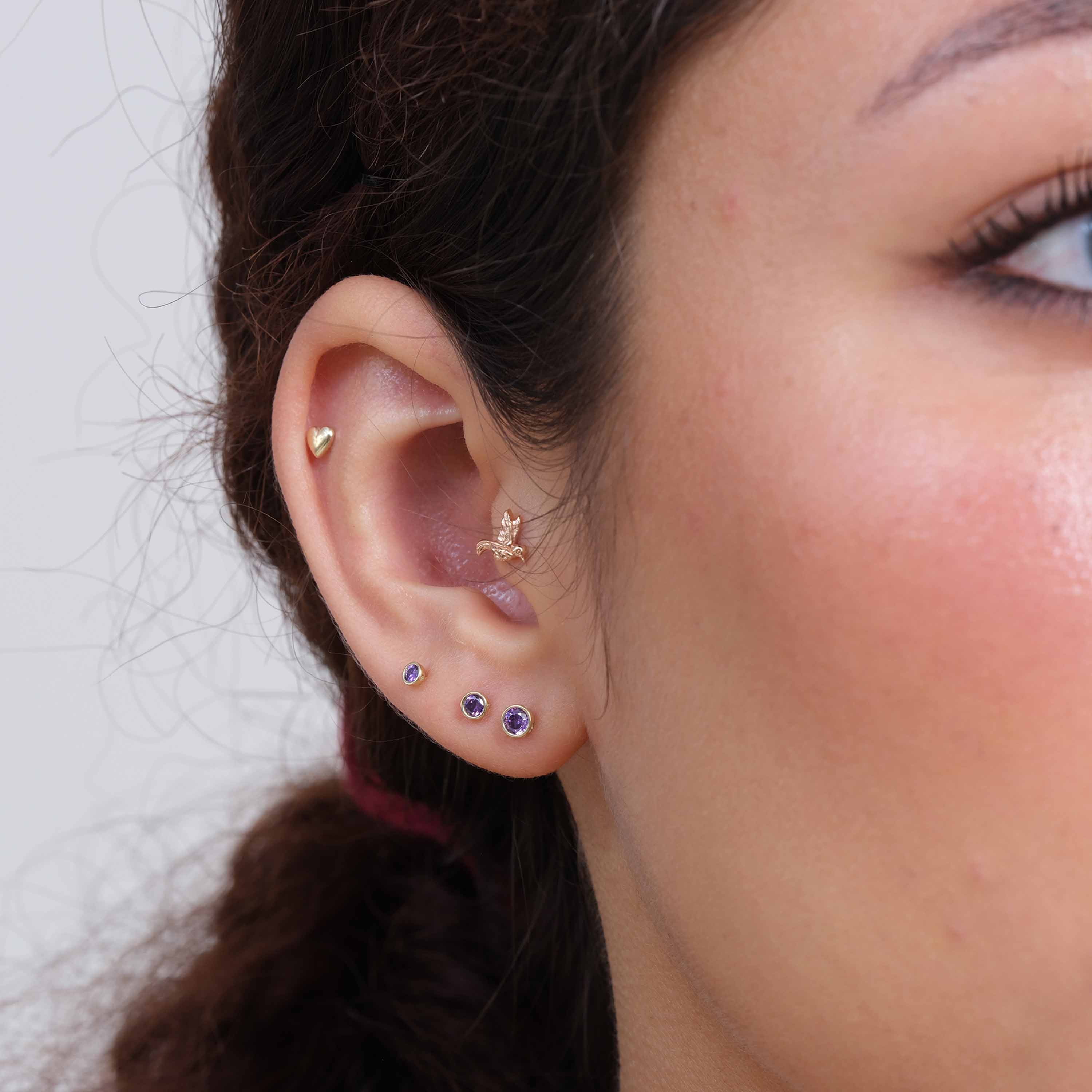Feather Leaf Helix Piercing Tragus Cartilage Earring Stud Jewelry 16G –  Impuria Ear Piercing Jewelry