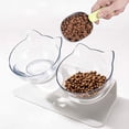 thumbnail image 1 of Cuenco para gatos con soporte, cuencos inclinados para gatos para gatitos, cuenco elevado para gatos, cuencos dobles antivómitos, cuenco de alimentación para gatos transparente de, 1 of 3