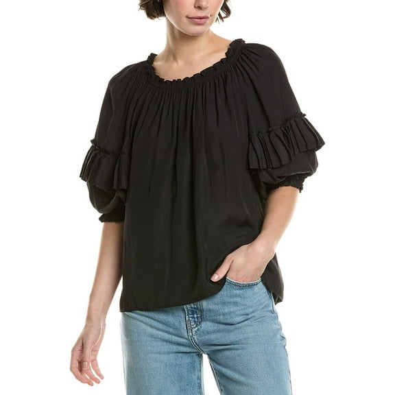 Ramy Brook womens  Jiya Top, xs, Black