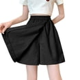 thumbnail image 2 of Only Moment Tennis Skirts for Women with Shorts Polyurethane Fiber Solid Basic Versatile Stretchy Flared Pleated Skater Mini Skirts Mini Skorts for Wowomen Black,M, 2 of 4