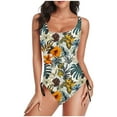 thumbnail image 2 of Swimsuits for Women One Piece Retro Patterned Printed Camisole Swimwear Fashion Multicolo Back Cutout Sling Ladies Bathing Suit, 2 of 6