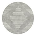 thumbnail image 3 of Unique Loom Kai Collection Area Rug - Warrior (3' 3" Round Gray and Ivory), 3 of 7