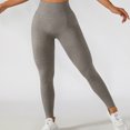 thumbnail image 2 of Pantalones de yoga para mujer, mallas de entrenamiento, cintura alta, control de barriga, sin costuras, para deportes, gimnasio, plata S, 2 of 5