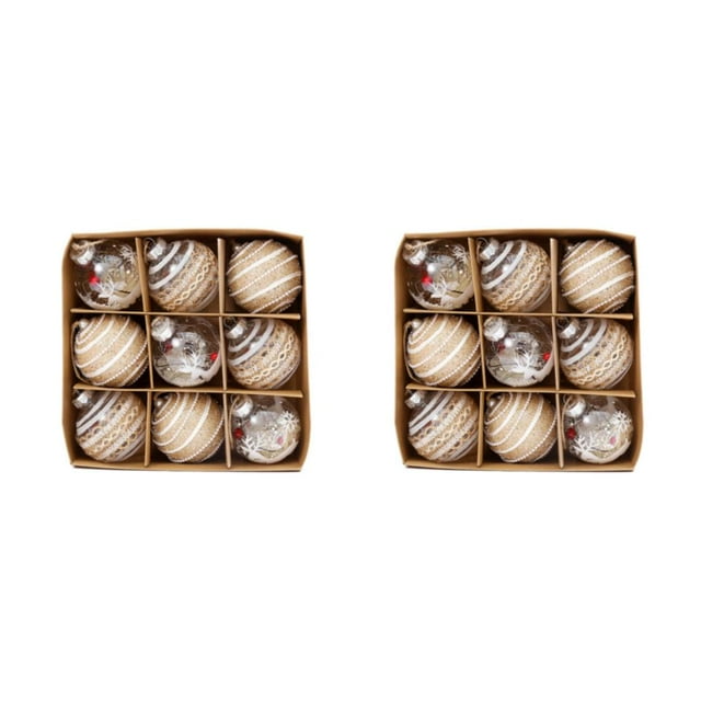 Transemion Christmas Ball Ornament Wide Application Festive Decoration Gift Tree Trinket Christmas Decorations 1 2Set