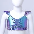 thumbnail image 7 of iiniim Girls Shiny Metallic Ruffles Mermaid Crop Bra Top for Halloween Princess, 7 of 7