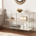 thumbnail image 3 of Southern Enterprises 42" Clear and Gold Contemporary Console Table with Shelves, 3 of 4