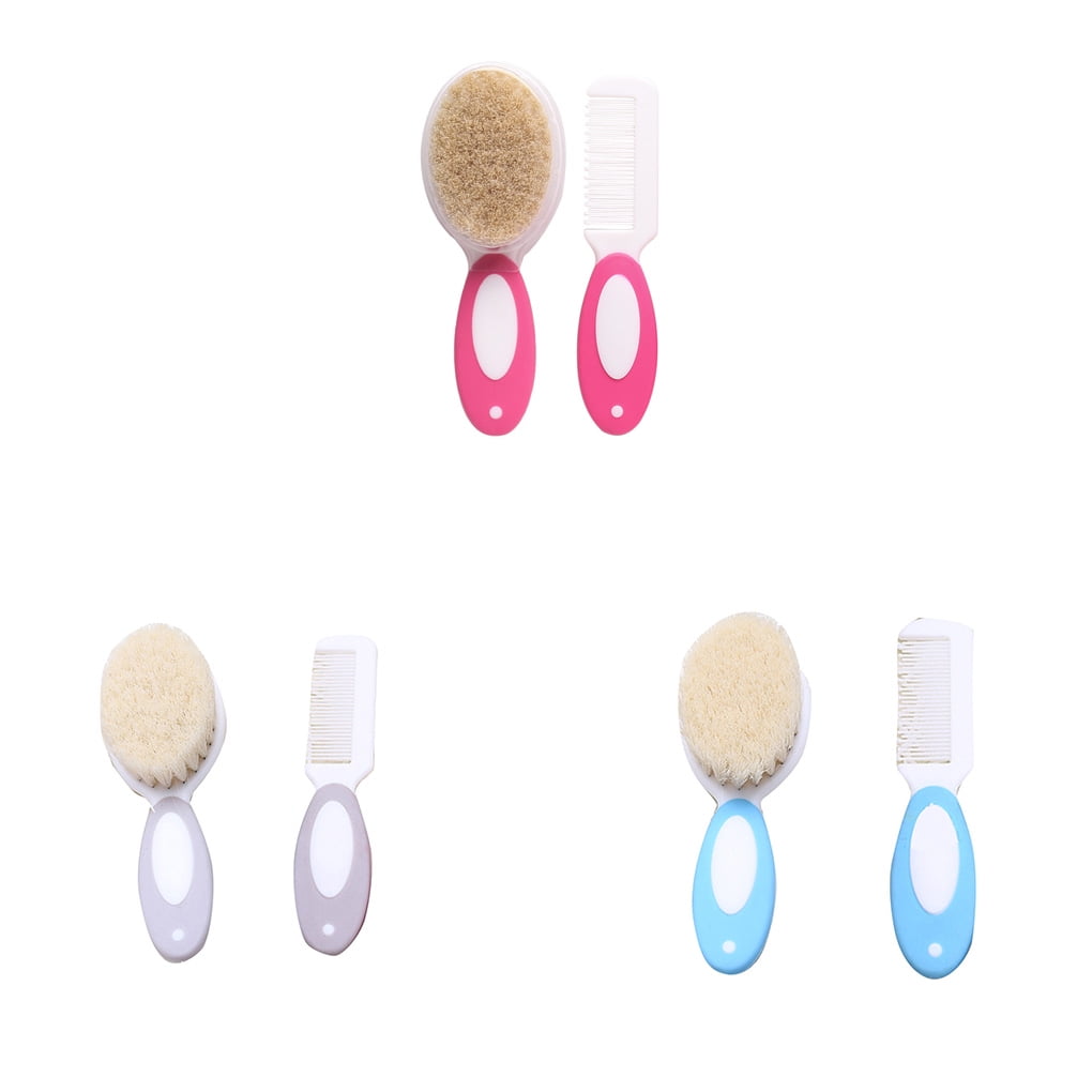 2PCS/Set Lovely Newborn Baby Brush Soft Baby Comb Head Scalp Massager Tool Kids Hair Care Baby Brush Comb