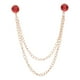 thumbnail image 1 of Pin de broche de cadena de strass Uxcell, cadena de borlas de cristal redondo en tono dorado (rojo), 1 of 7